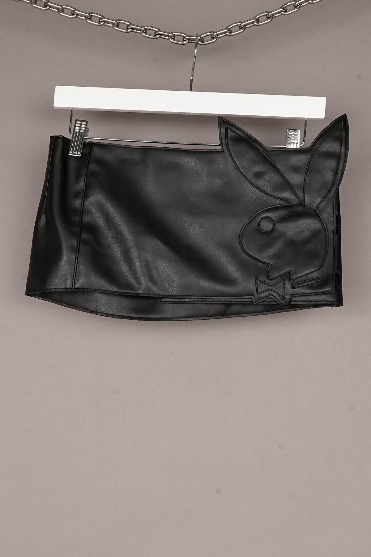 BLACK PLAYBOY WRAP SKIRT - ONE OFF