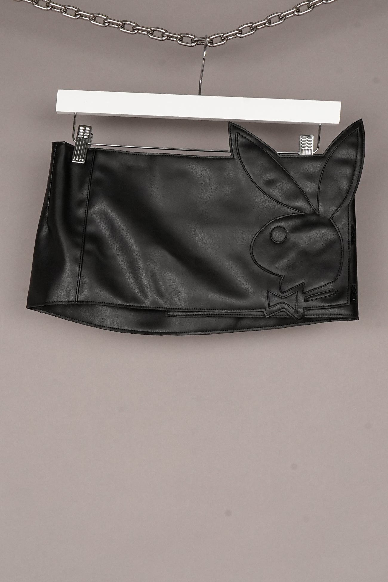 BLACK PLAYBOY WRAP SKIRT - ONE OFF