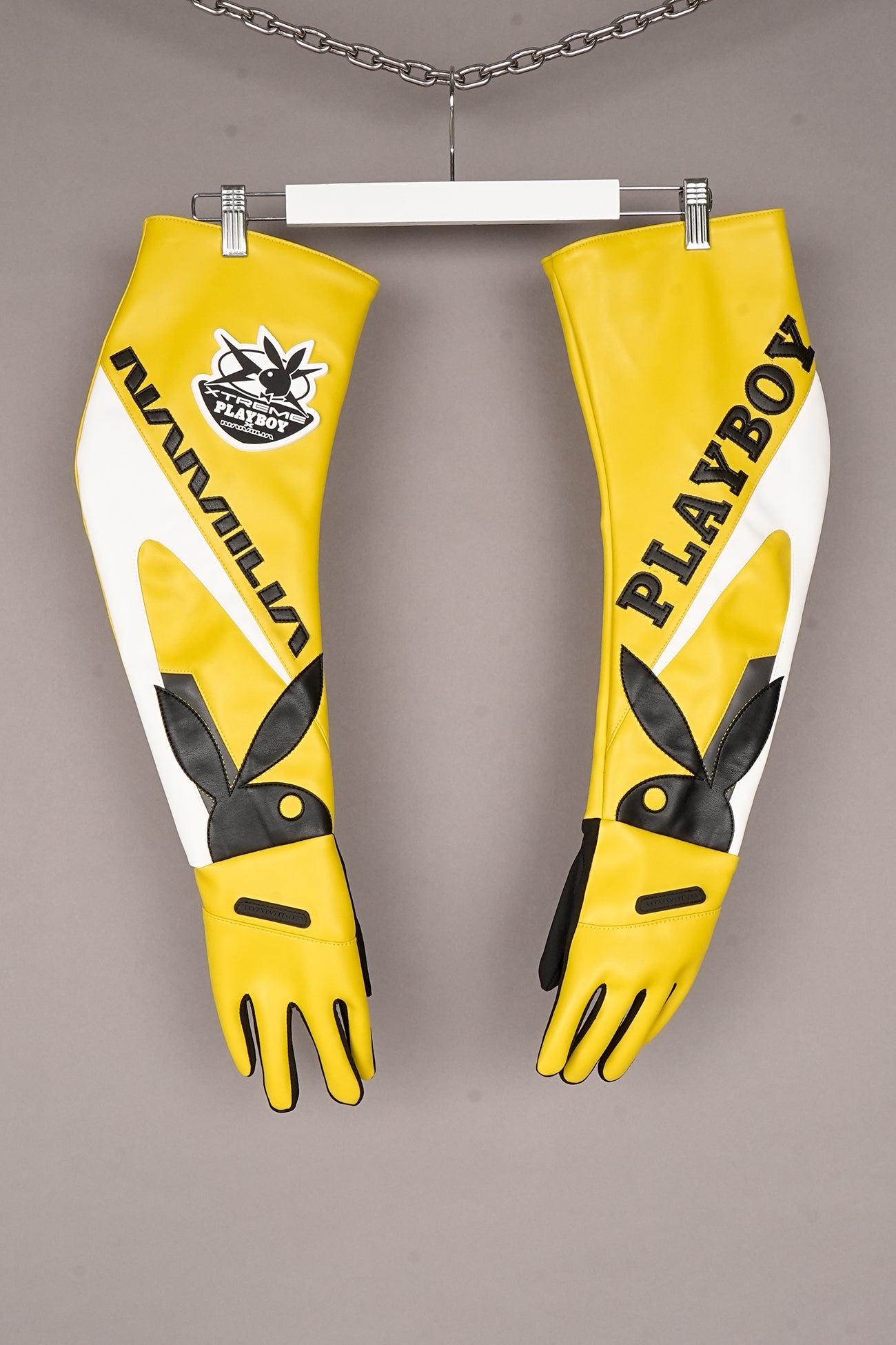 YELLOW PLAYBOY MOTO GLOVES - ONE OFF