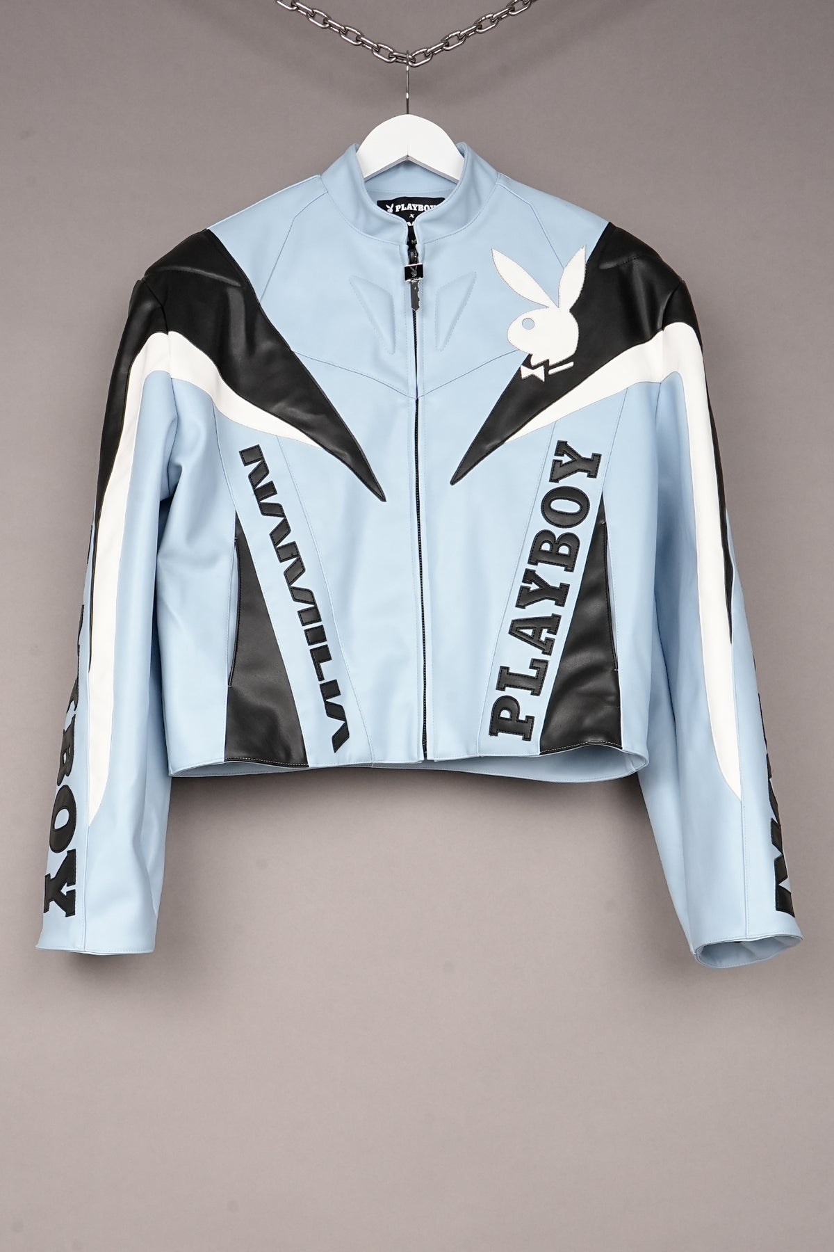 BLUE PLAYBOY MOTO JACKET - ONE OFF