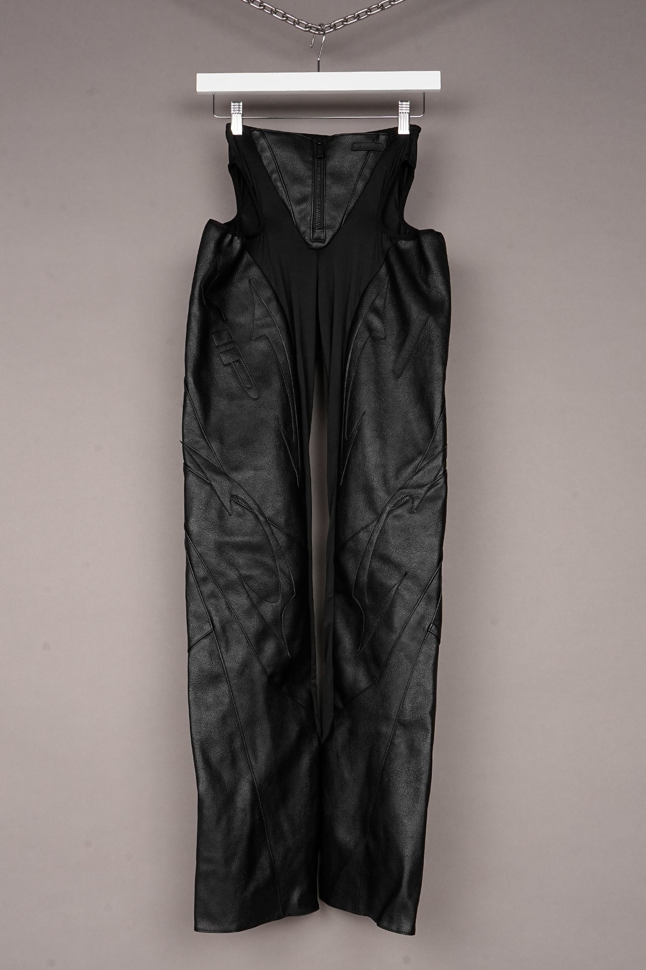 BLACK MOTO CUT OUT PANTS - ONE OFF
