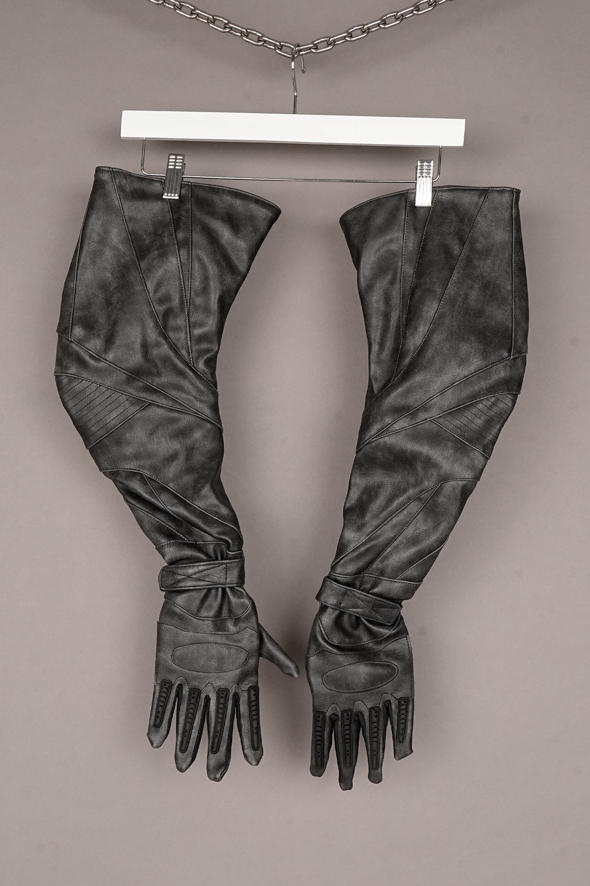 BLACK WASHED MOTO GLOVES