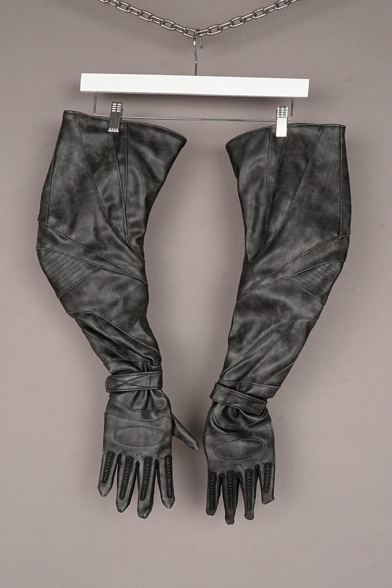 BLACK WASHED MOTO GLOVES