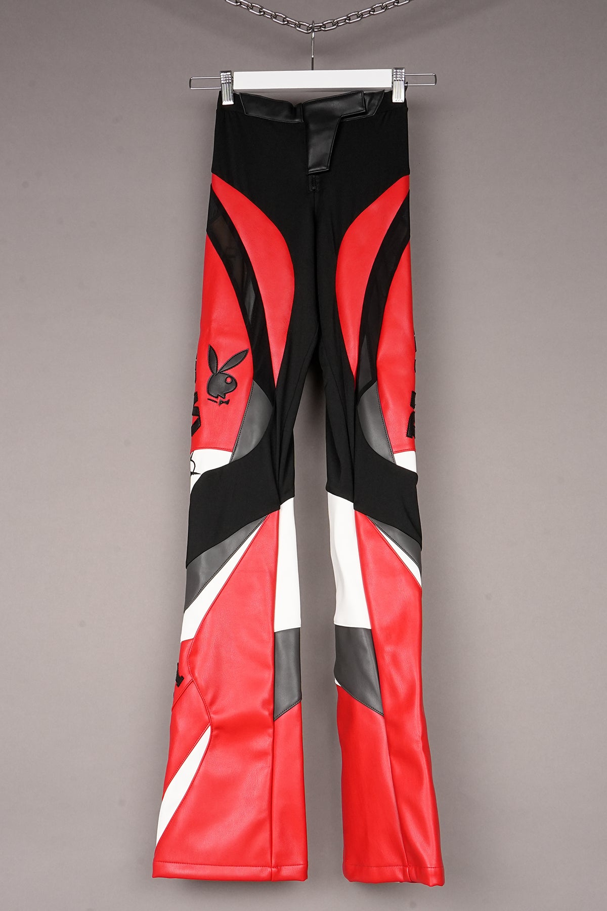 RED BLACK PLAYBOY MESH PANTS