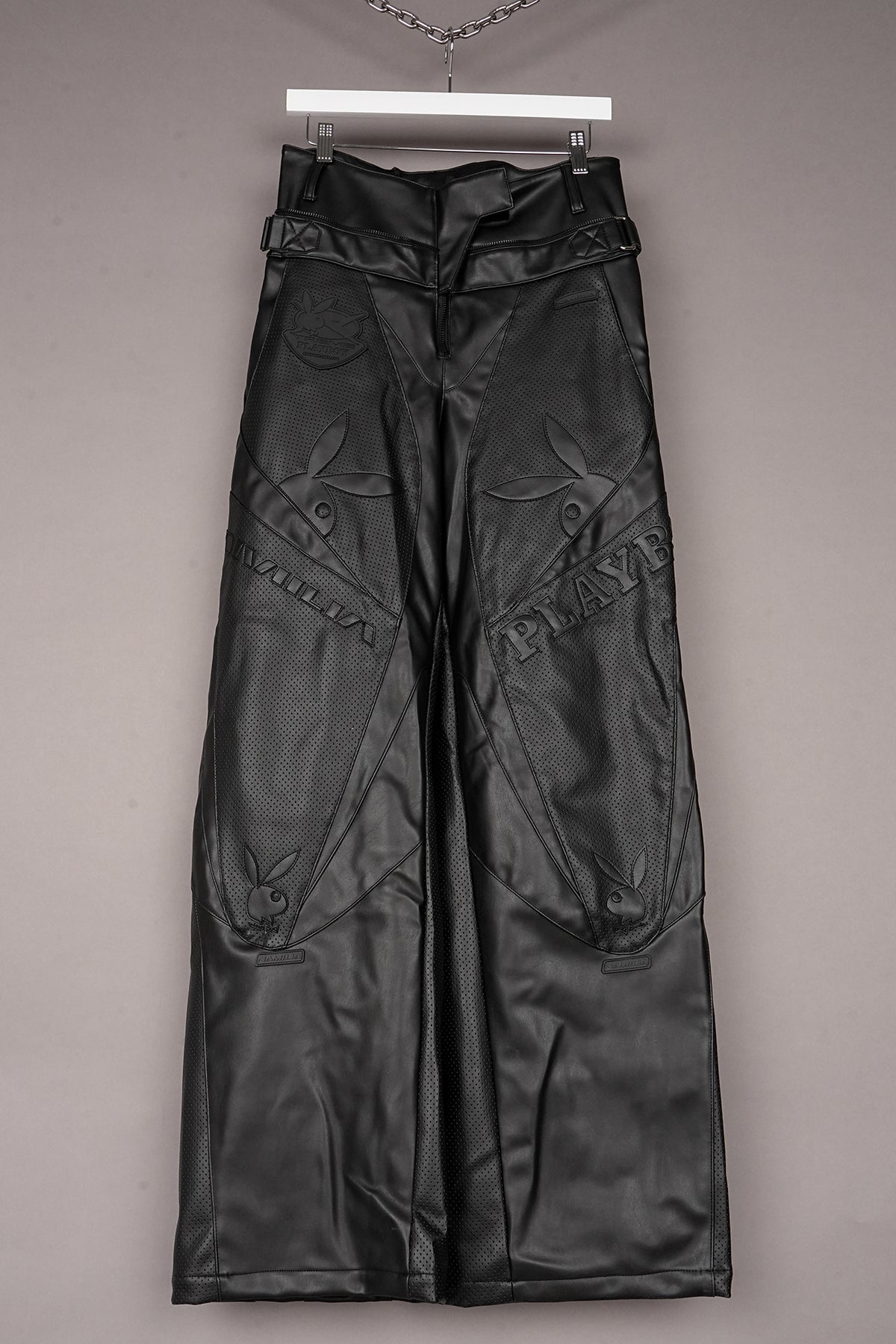 BLACK PLAYBOY MOTO PANTS