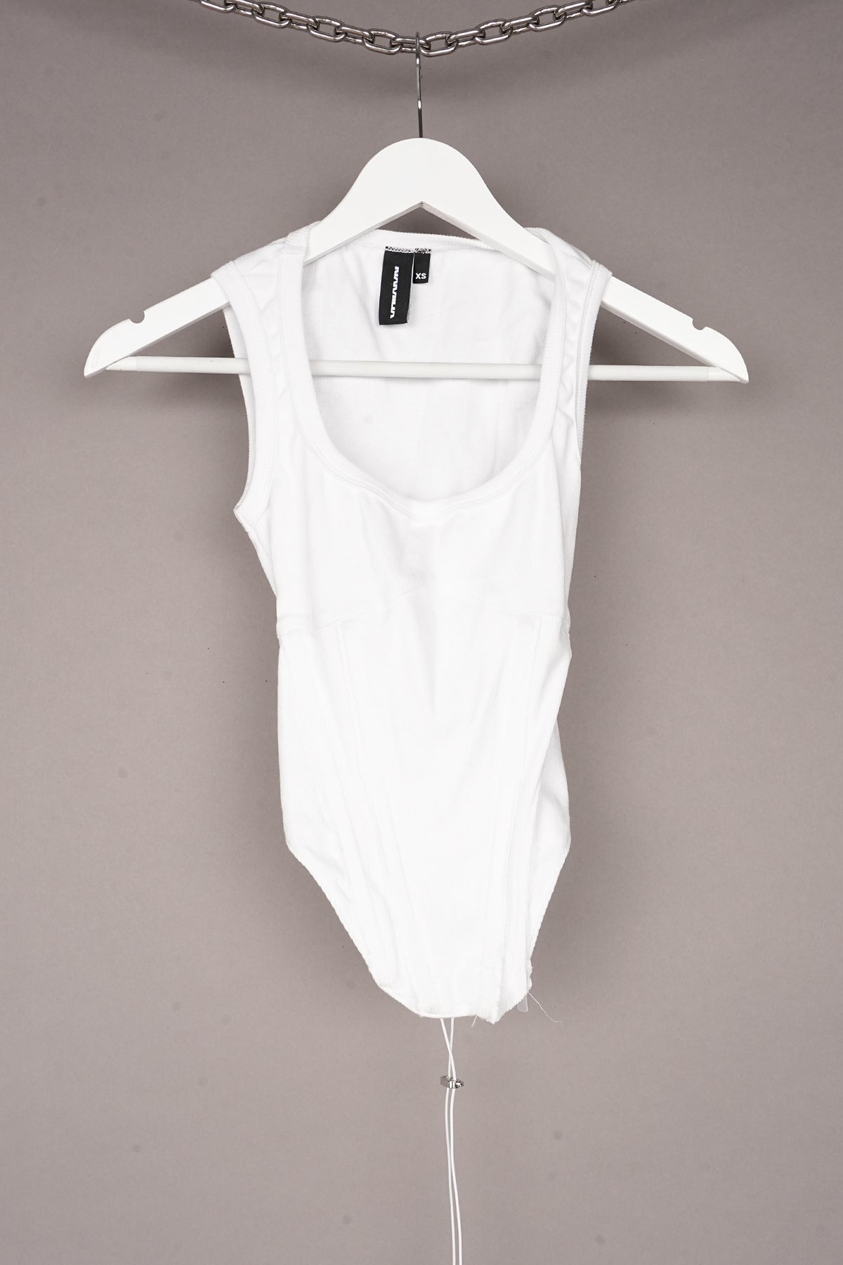 WHITE CORSET TANK TOP - ONE OFF