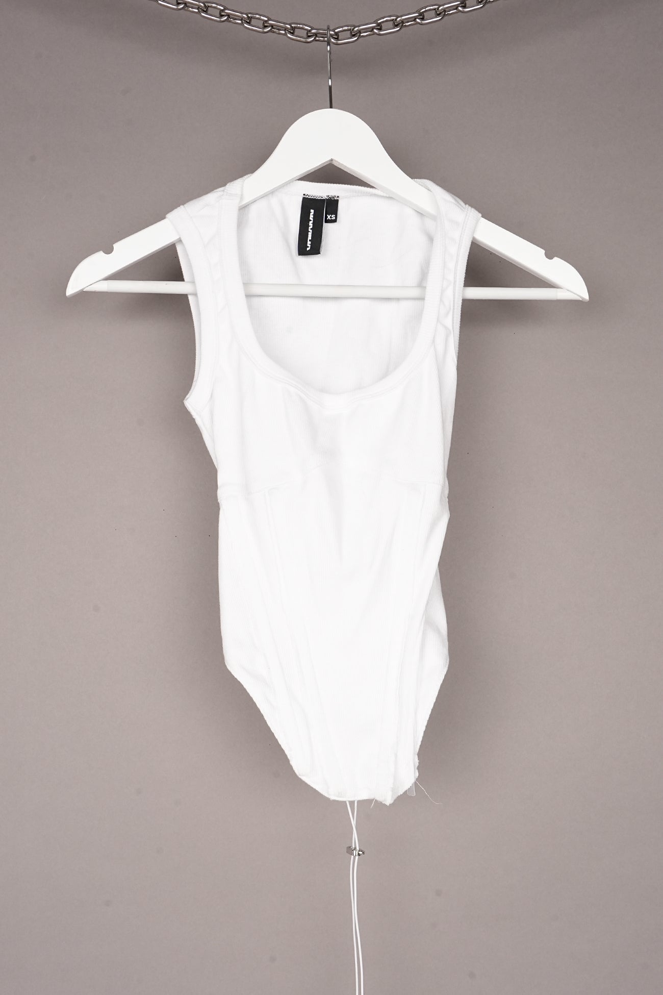 WHITE CORSET TANK TOP - ONE OFF