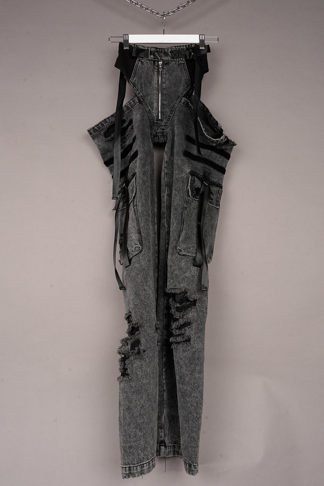 GREY DENIM PANTY TROUSERS