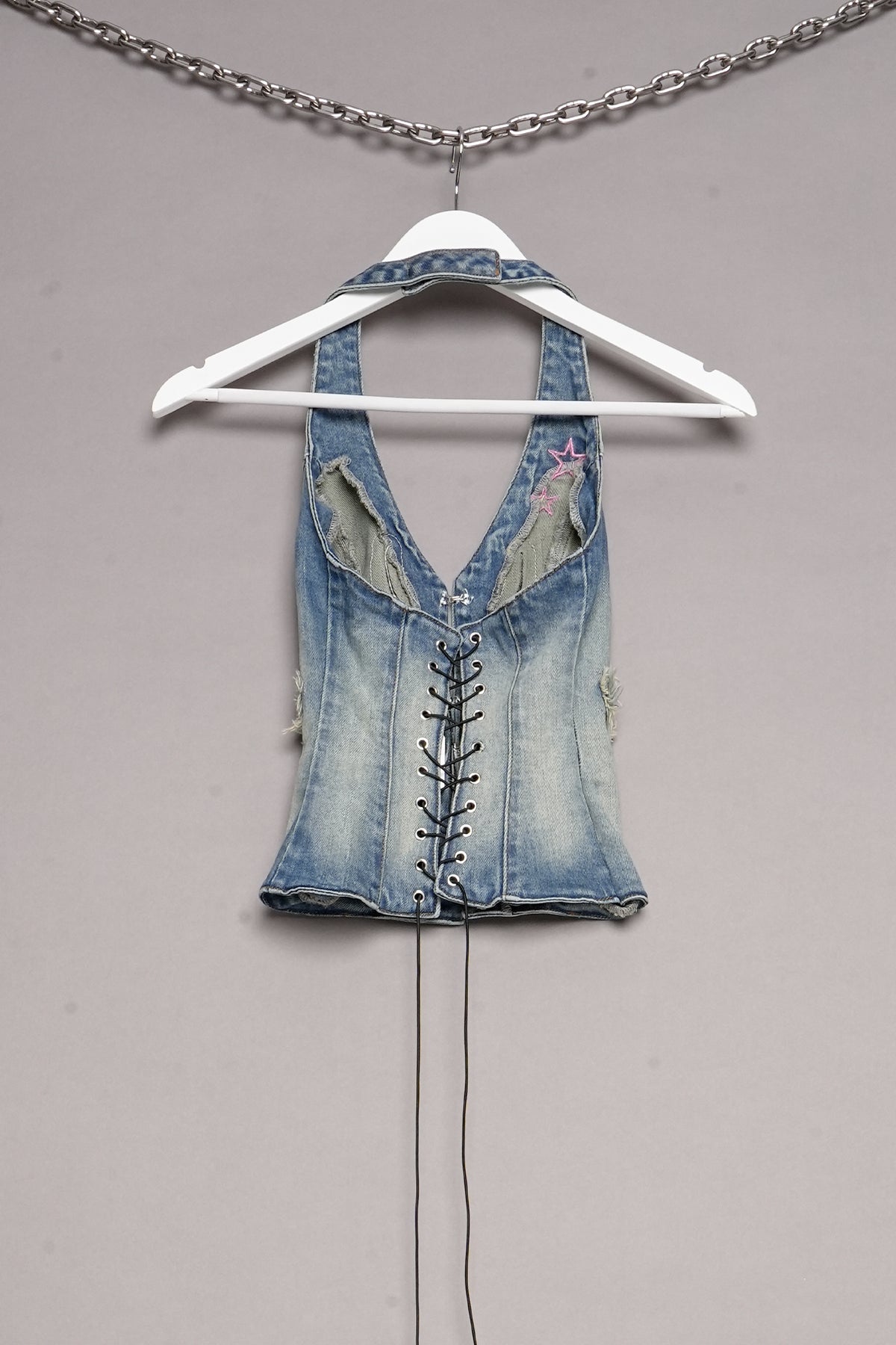 DENIM NECKHOLDER TOP