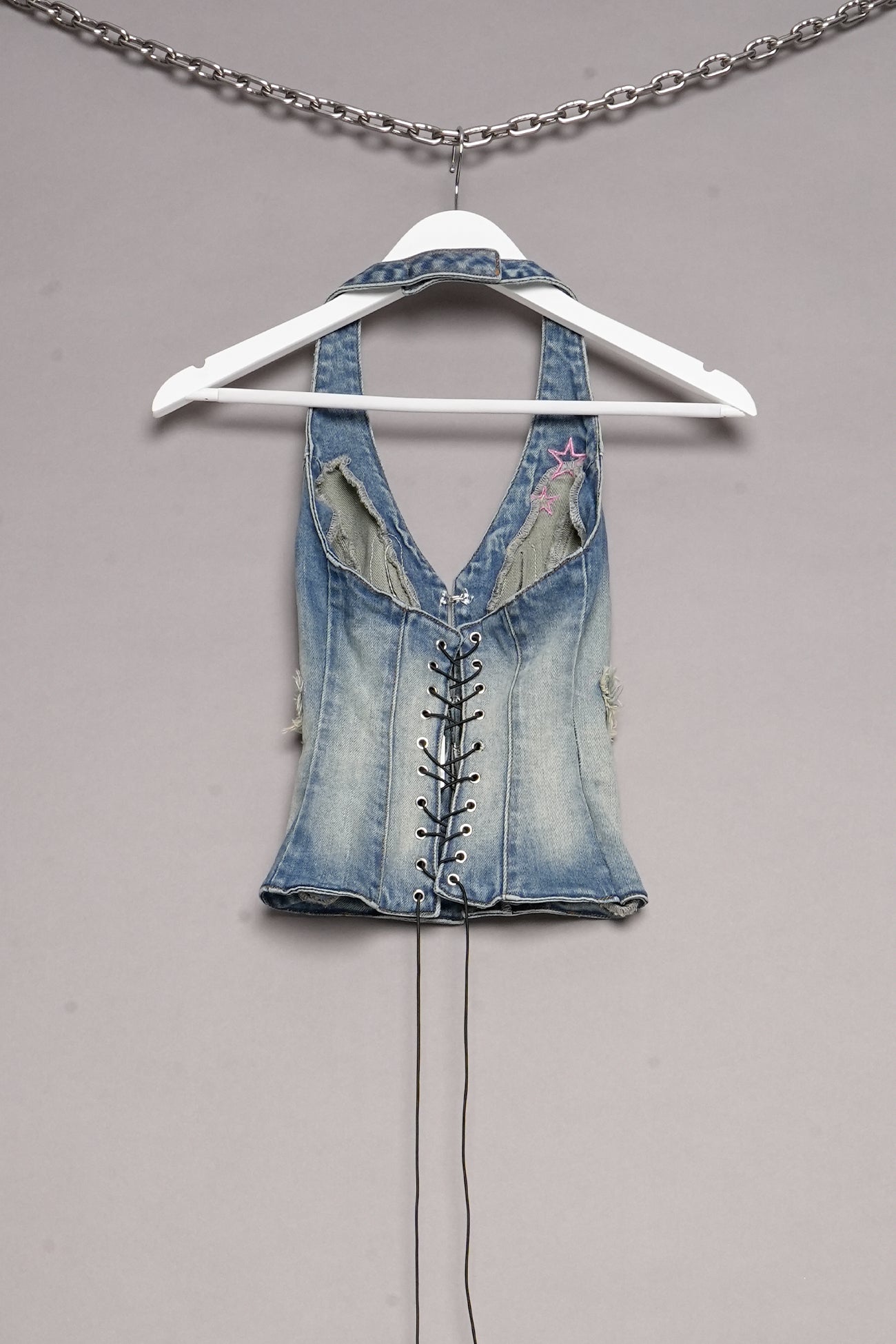 DENIM NECKHOLDER TOP