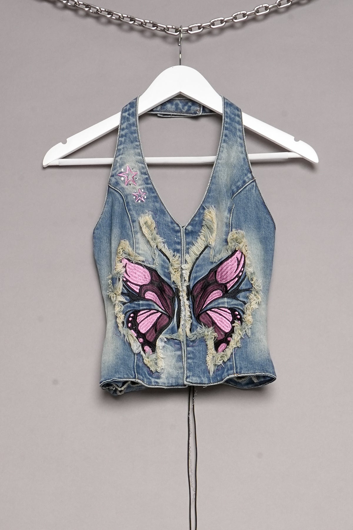 DENIM NECKHOLDER TOP