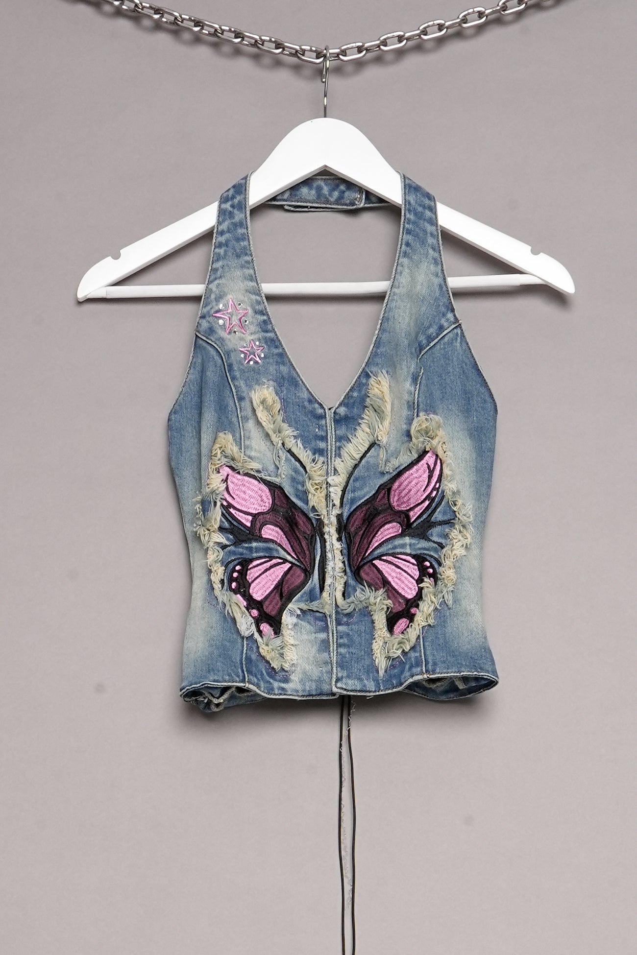 DENIM NECKHOLDER TOP