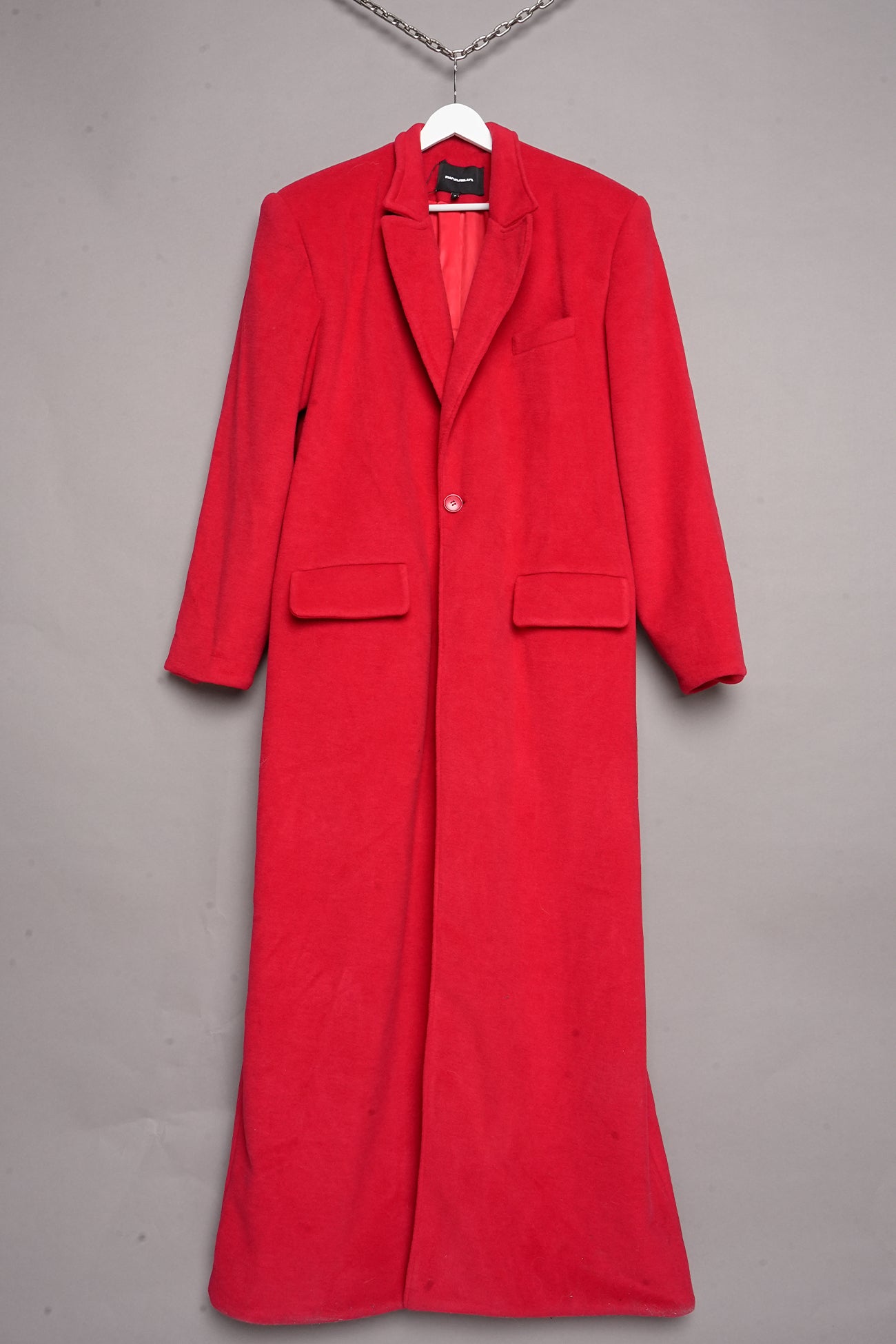 ELONGATED BLAZER COAT RED WOOL - ONE OFF