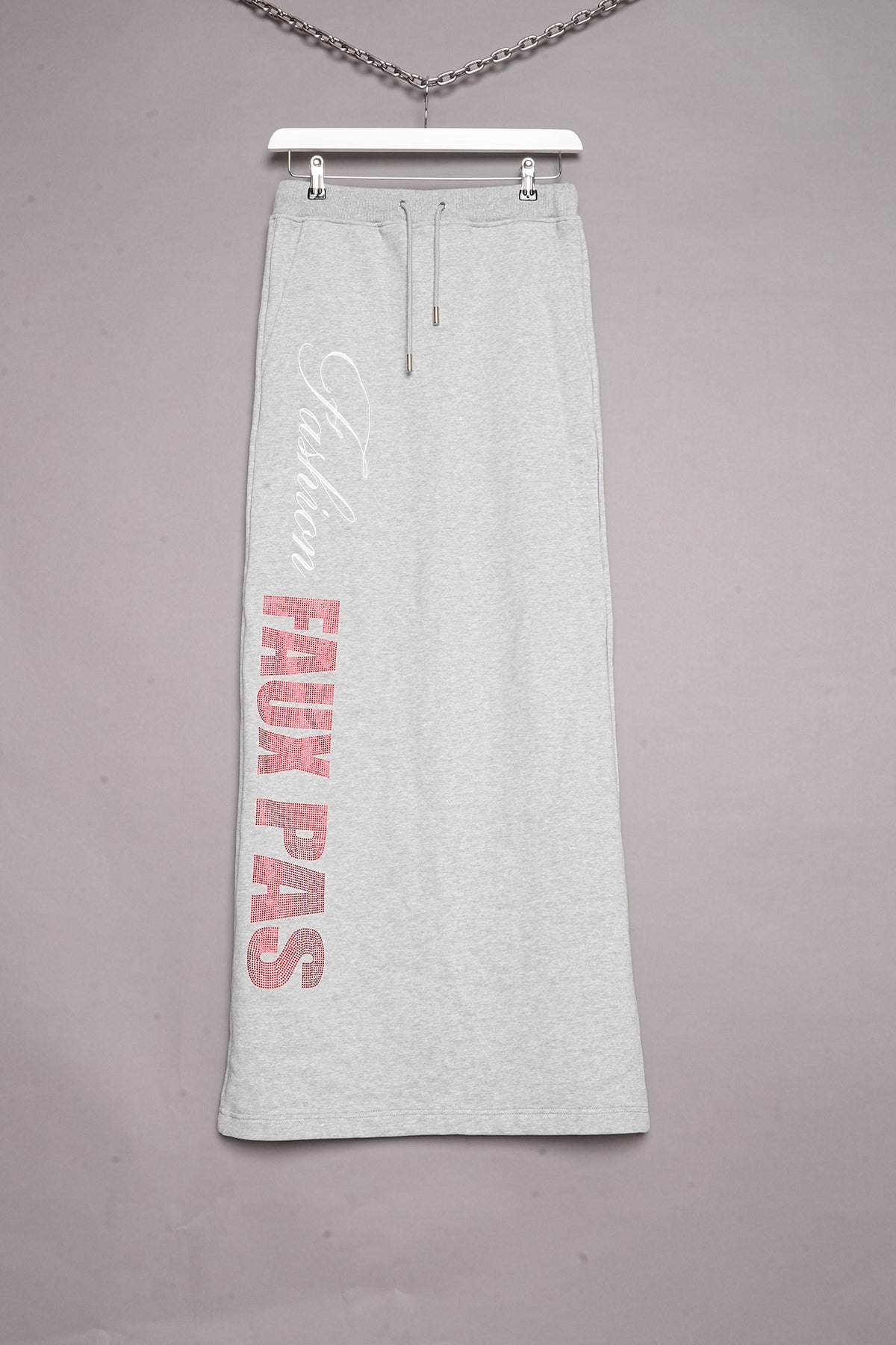GREY FASHION FAUX PAS SWEAT SKIRT LONG