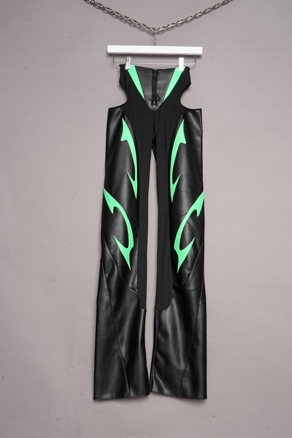 MOTO CUT OUT PANTS - BLACK/GREEN