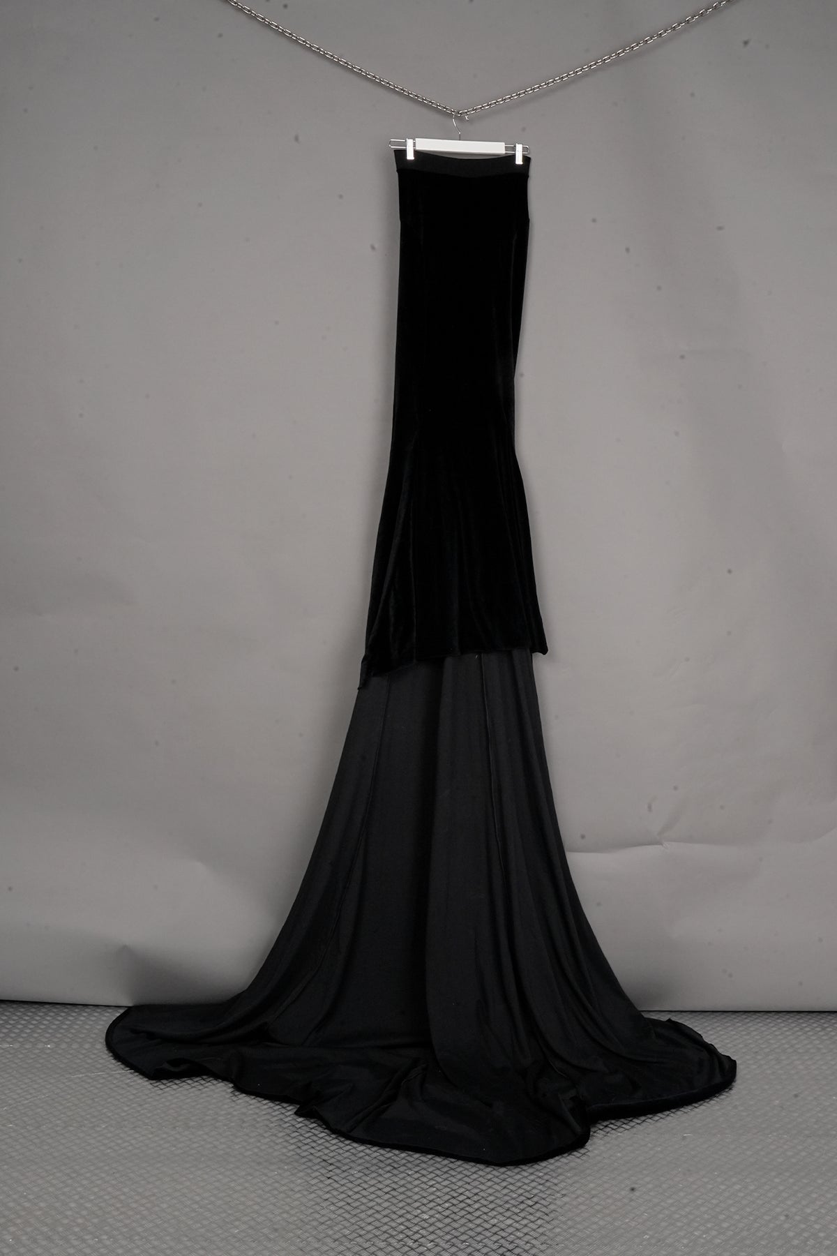 VELOUR MAXI LONG SKIRT -  ONE-OFF