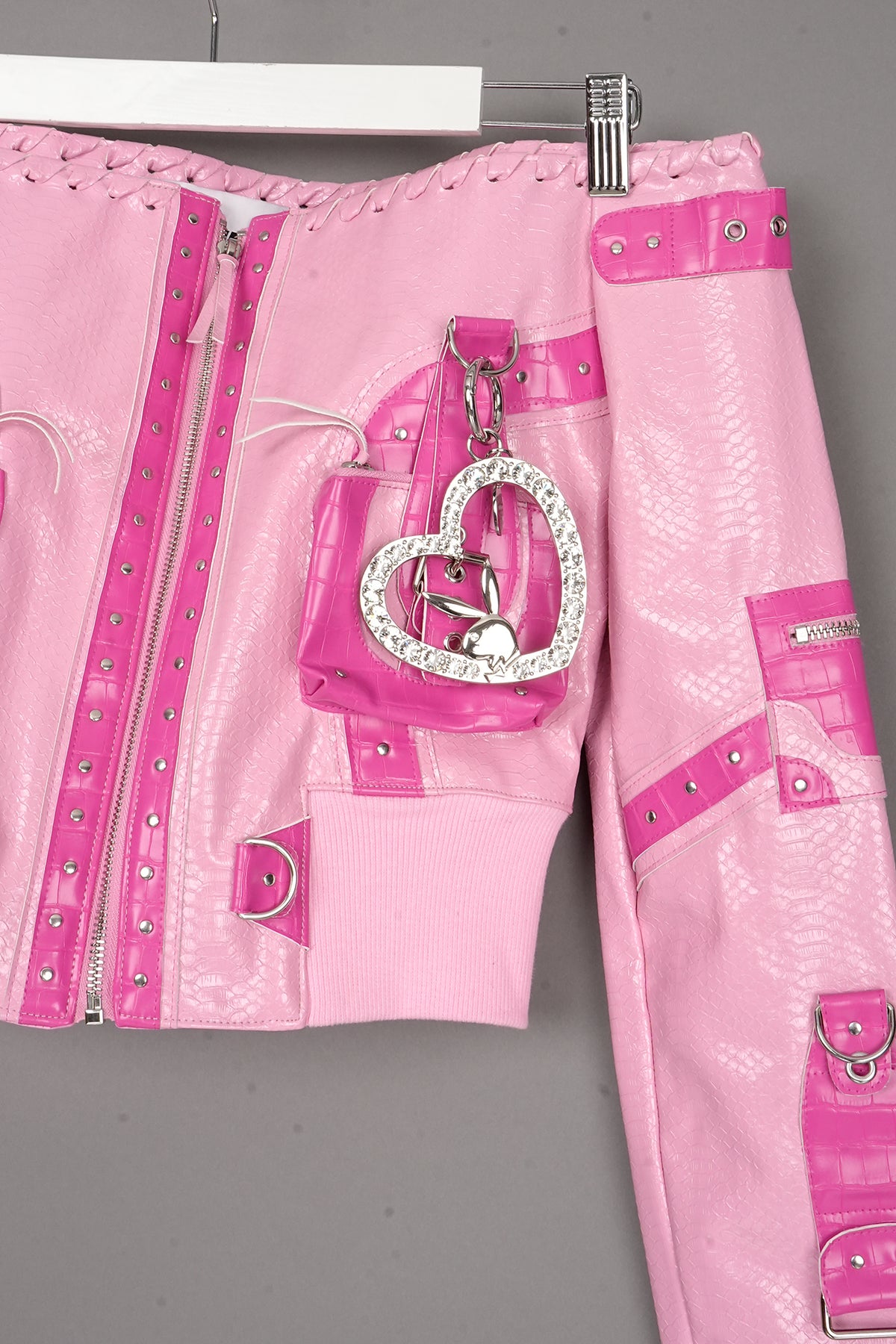 OFF SHOULDER HANDBAG JACKET PINK - ONE-OFF