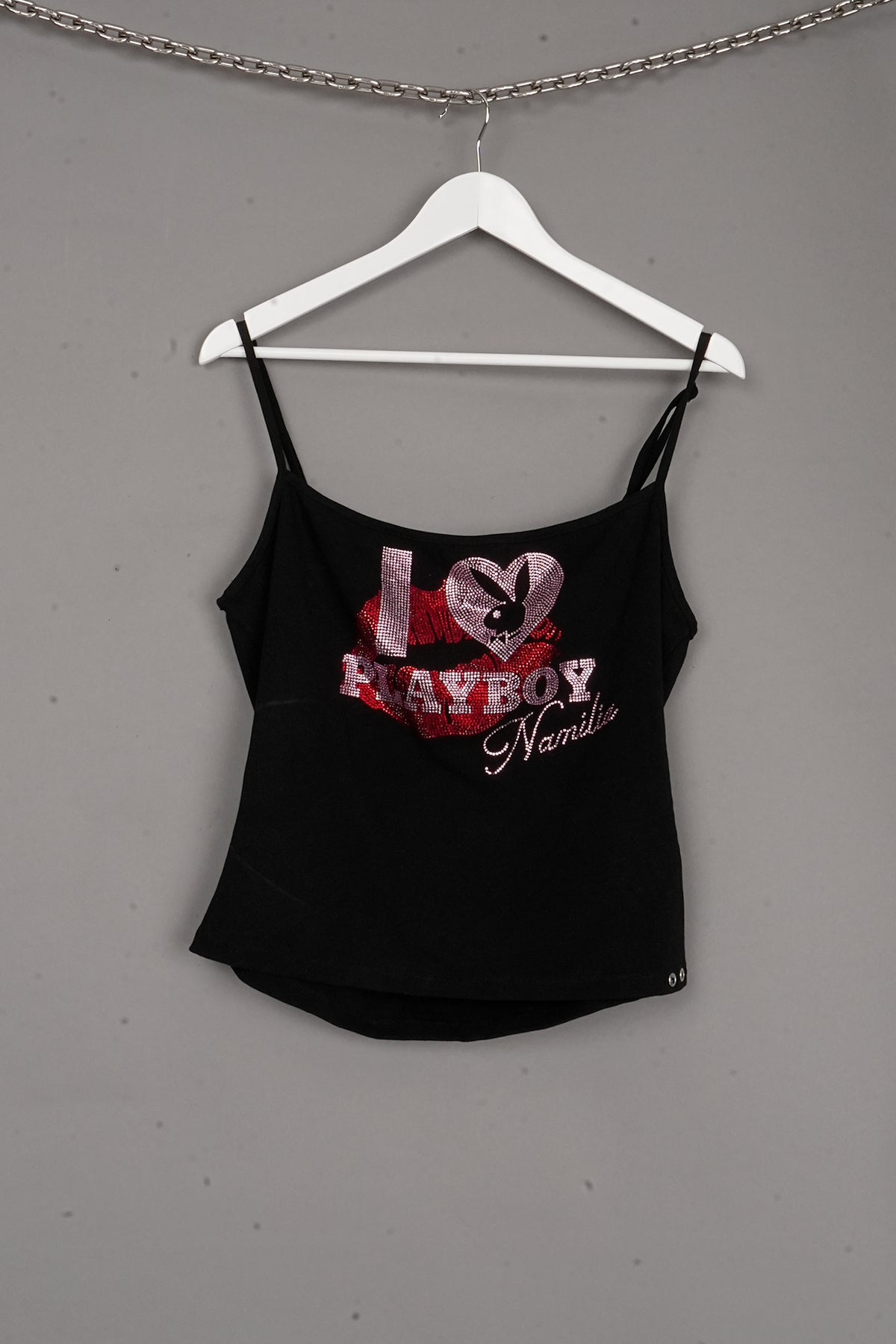CRYSTAL PLAYTOP TANK TOP BLACK