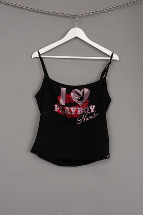 CRYSTAL PLAYTOP TANK TOP BLACK
