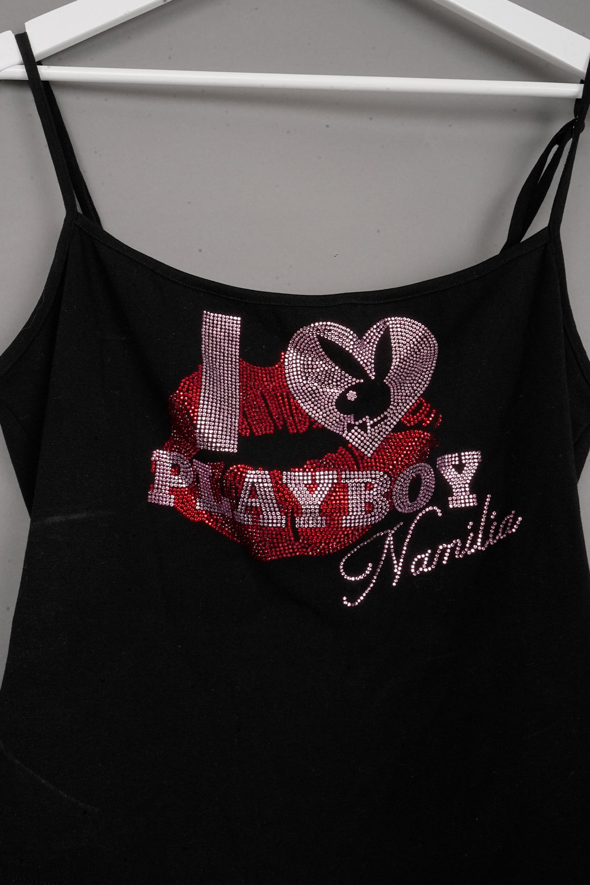 CRYSTAL PLAYTOP TANK TOP BLACK