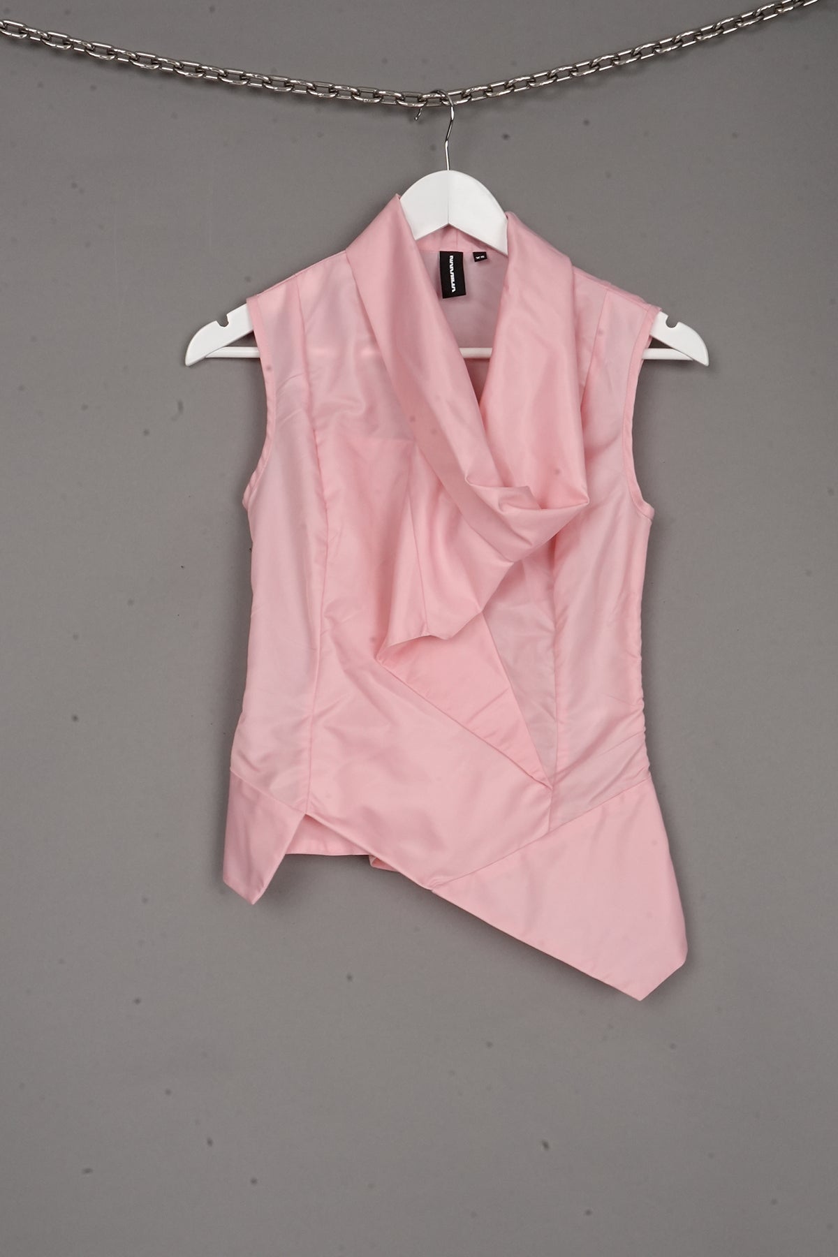 DRAPED SUITING BLOUSE PINK