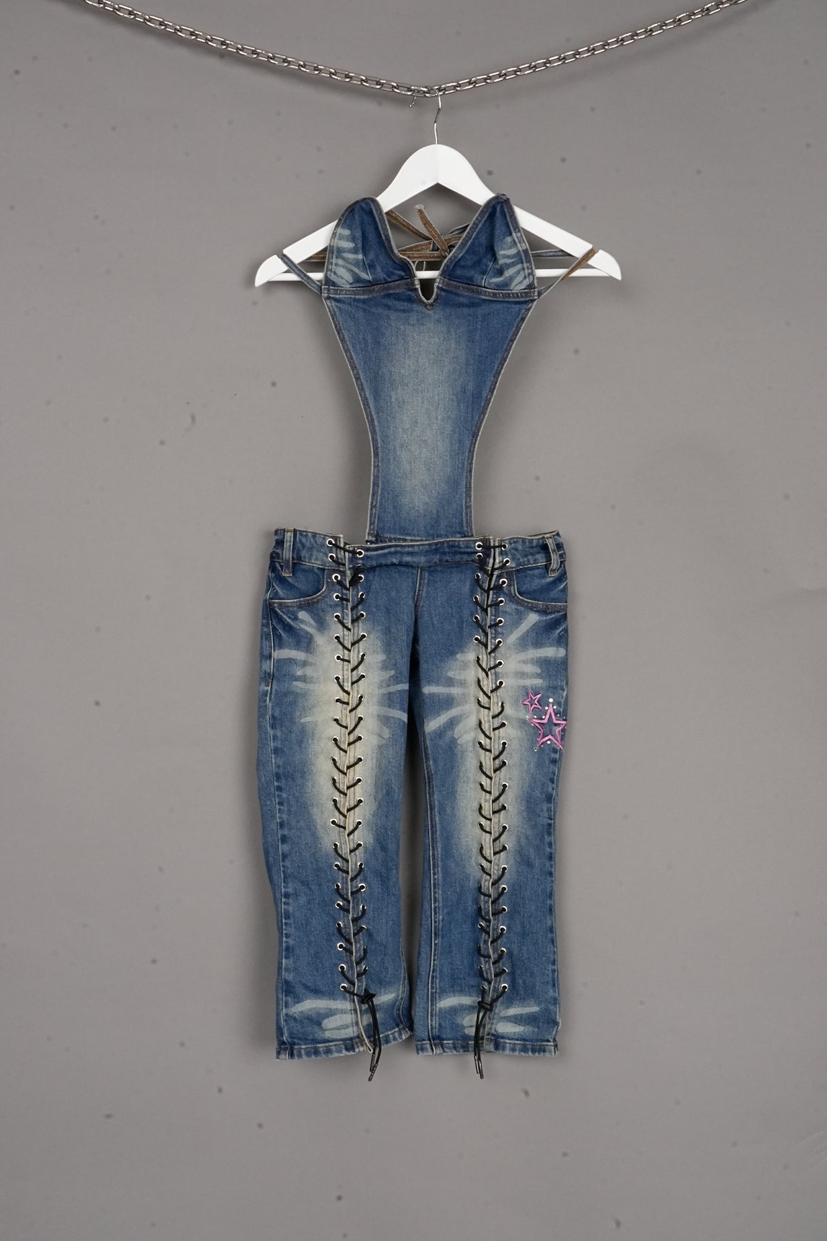Denim Detachable Capri Jumpsuit