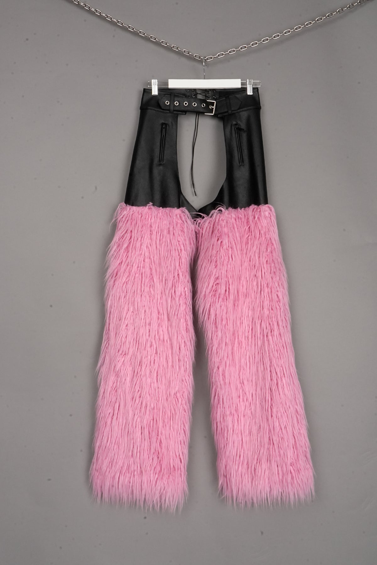 FAUX FUR CHAPS PINK