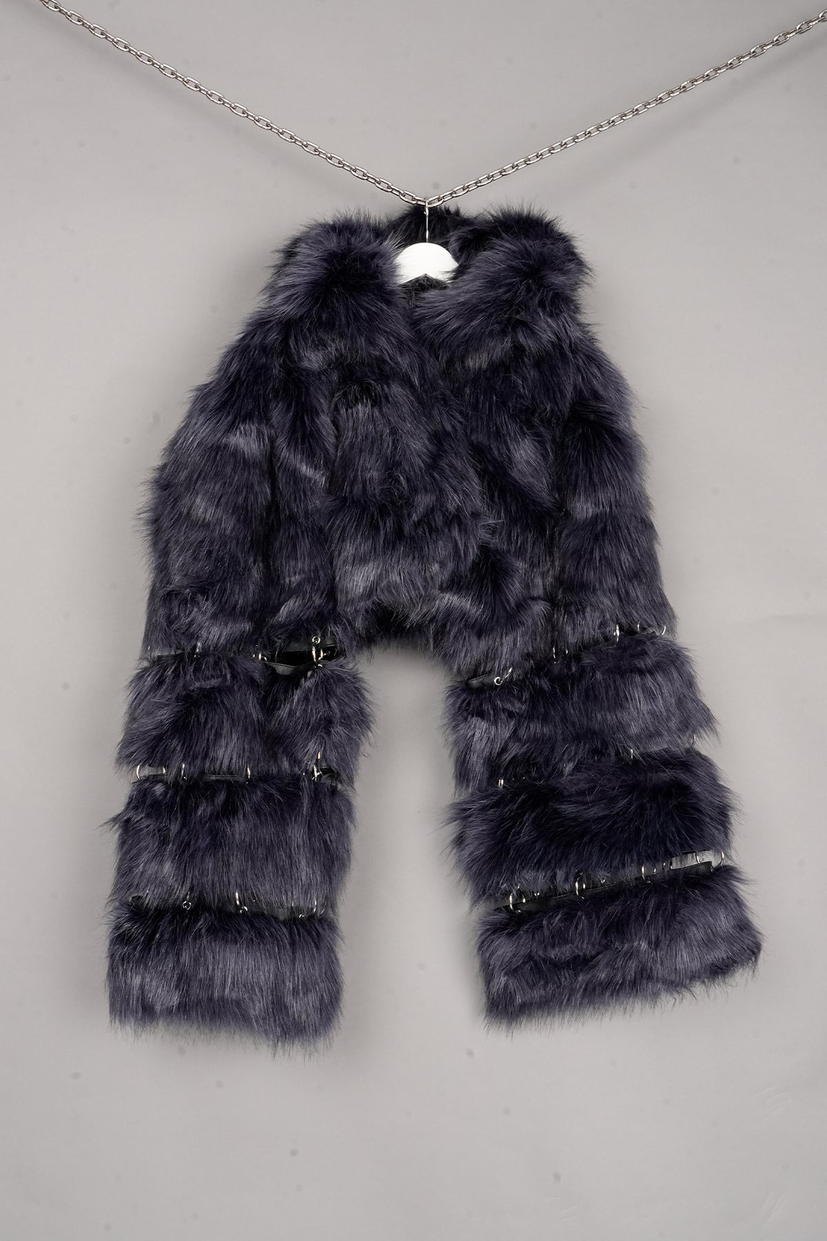 DETACHABLE FAUX FUR JACKET with openable rings- one off