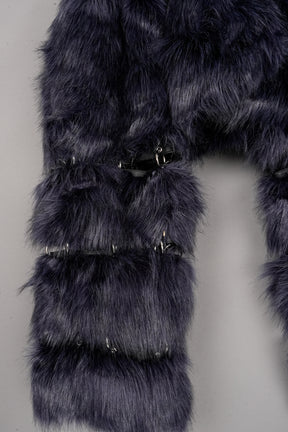 DETACHABLE FAUX FUR JACKET with openable rings- one off