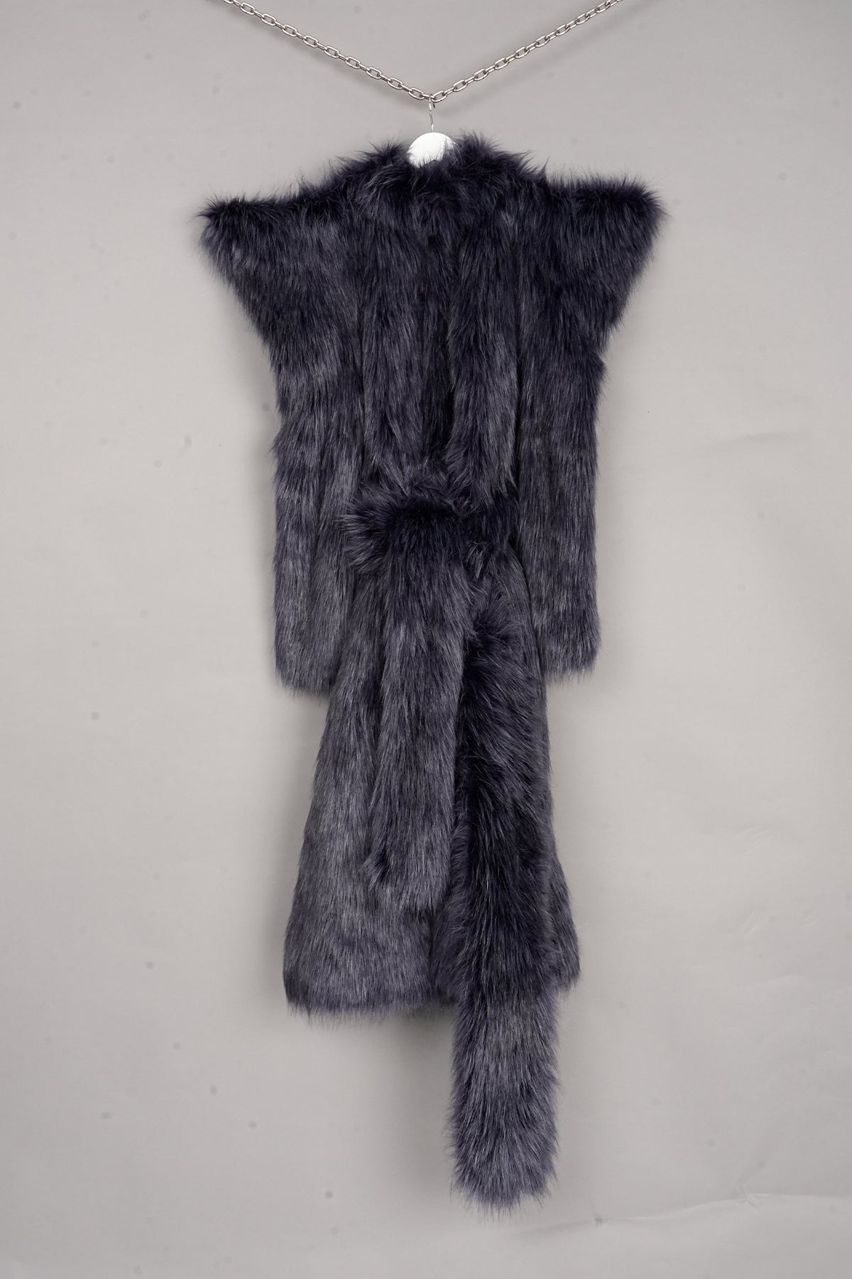 MIDNIGHT BLUE FAUX FUR COAT - ONE-OFF