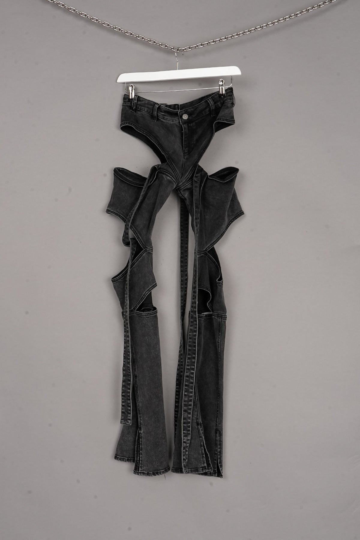 DENIM PANTY CUT OUT PANTS - ONE-OFF