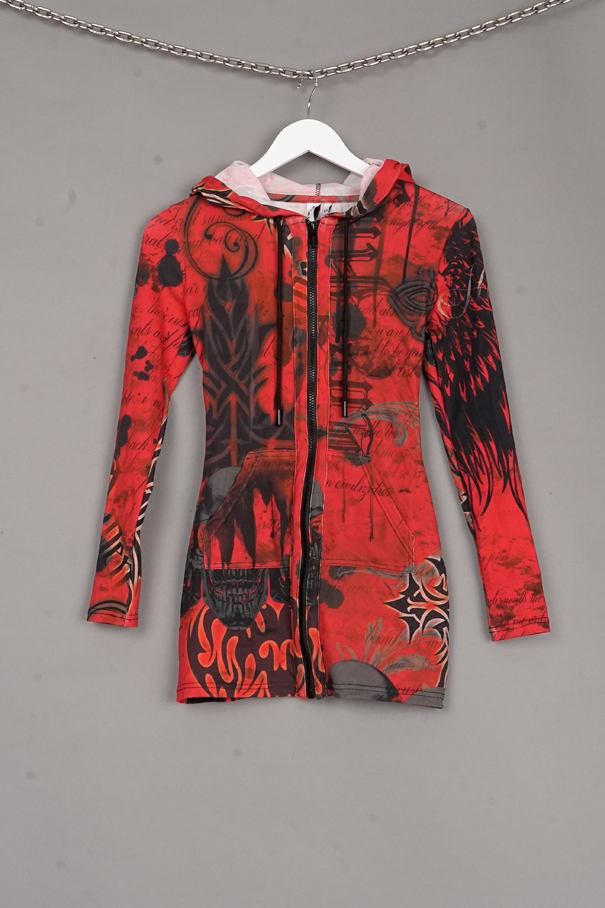 BACKLESS HOODIE DRESS RED - ONE-OFF