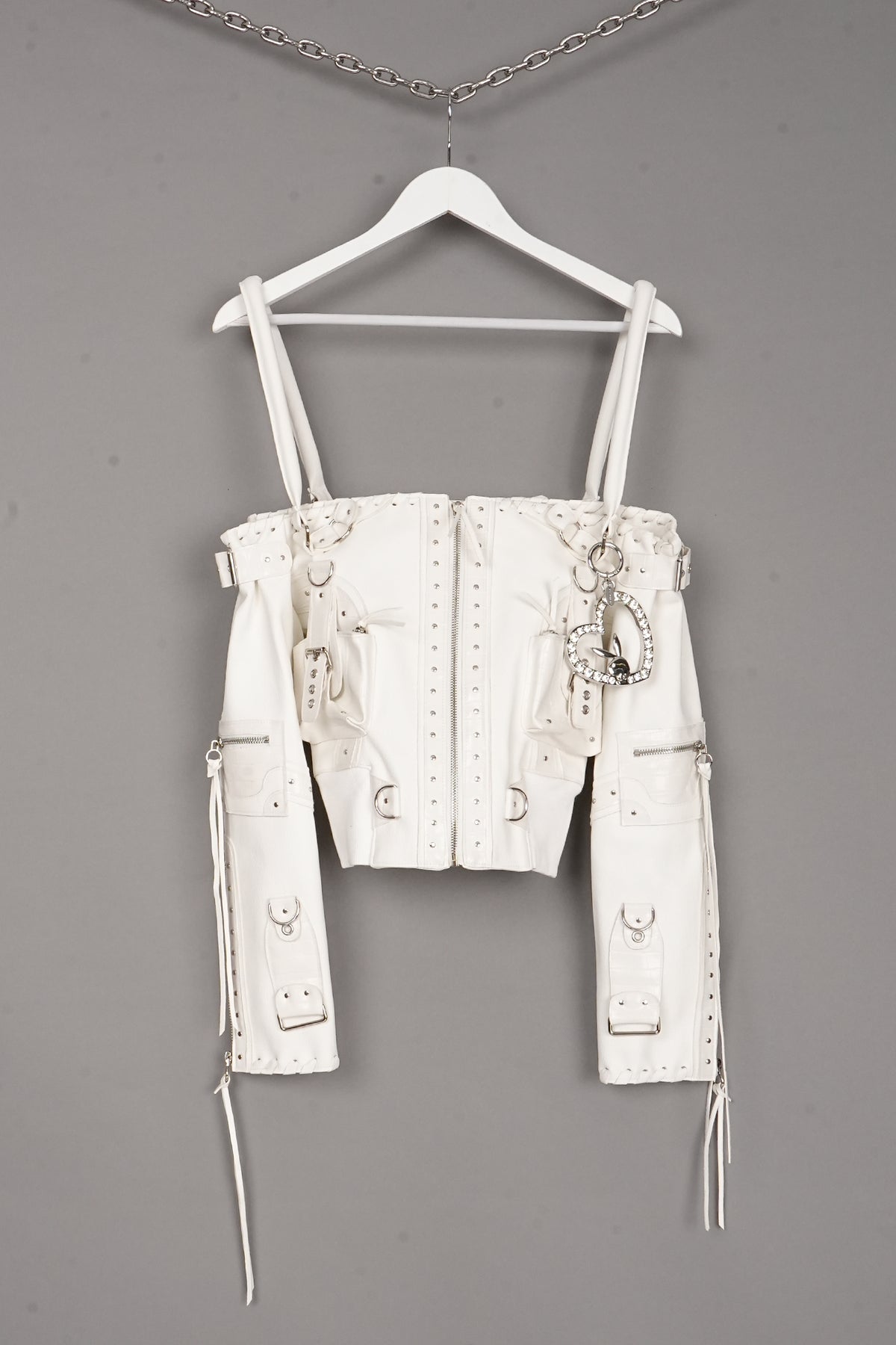 OFF SHOULDER HANDBAG JACKET WHITE - ONE-OFF