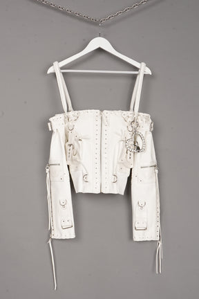 OFF SHOULDER HANDBAG JACKET WHITE - ONE-OFF