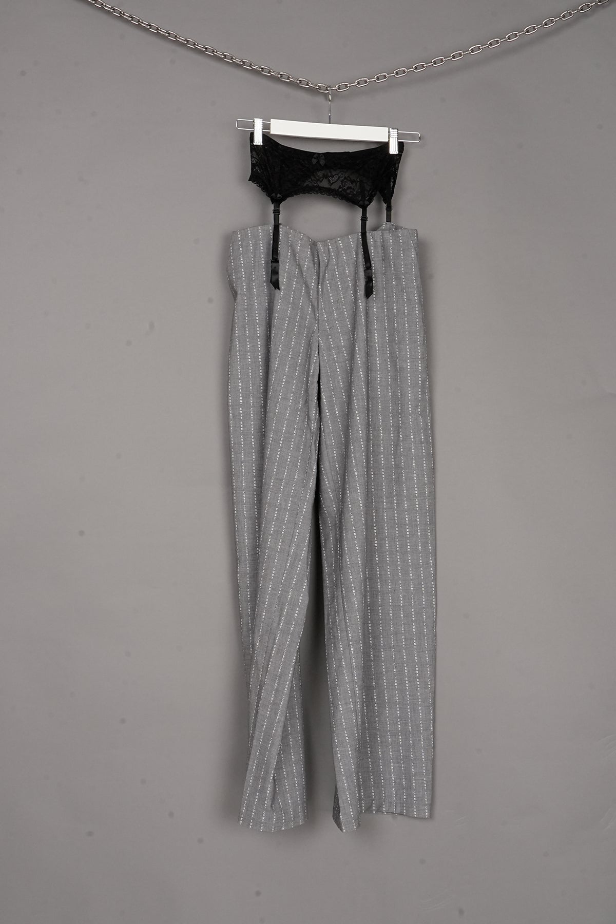 CUNT PRINT WIDE LEG PANTS GREY - ONE-OFF