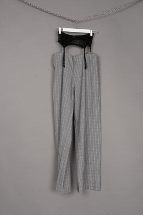 CUNT PRINT WIDE LEG PANTS GREY - ONE-OFF