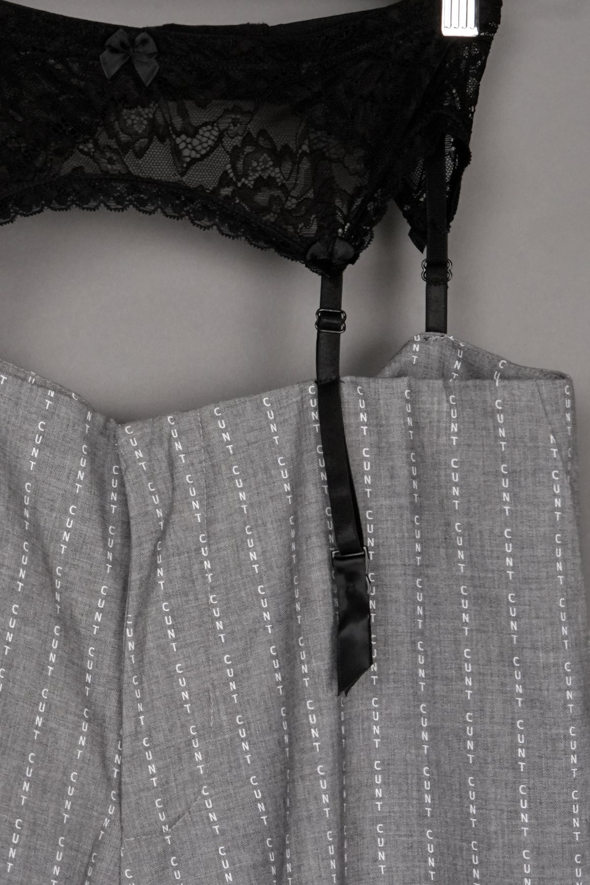 CUNT PRINT WIDE LEG PANTS GREY - ONE-OFF