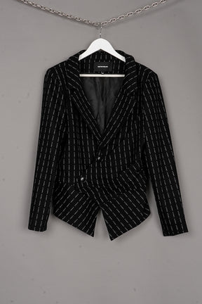 DRAPED CUNT PRINT BLAZER BLACK