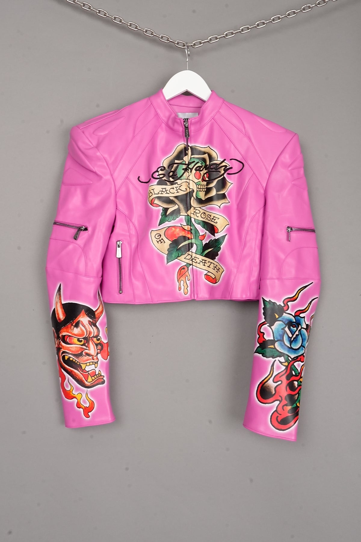 ED HARDY MOTO JACKET PINK