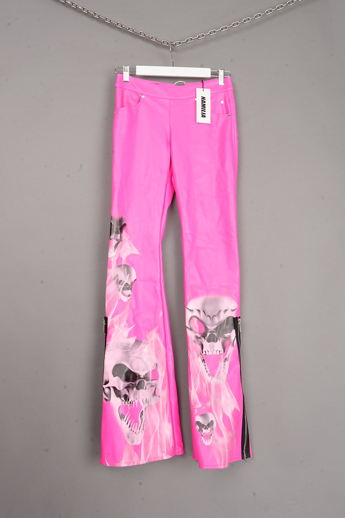 INFERNO SCULL PRINT PANTS PINK