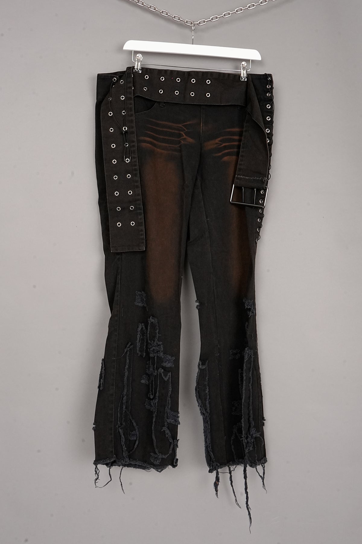 Belted Distressed Pants