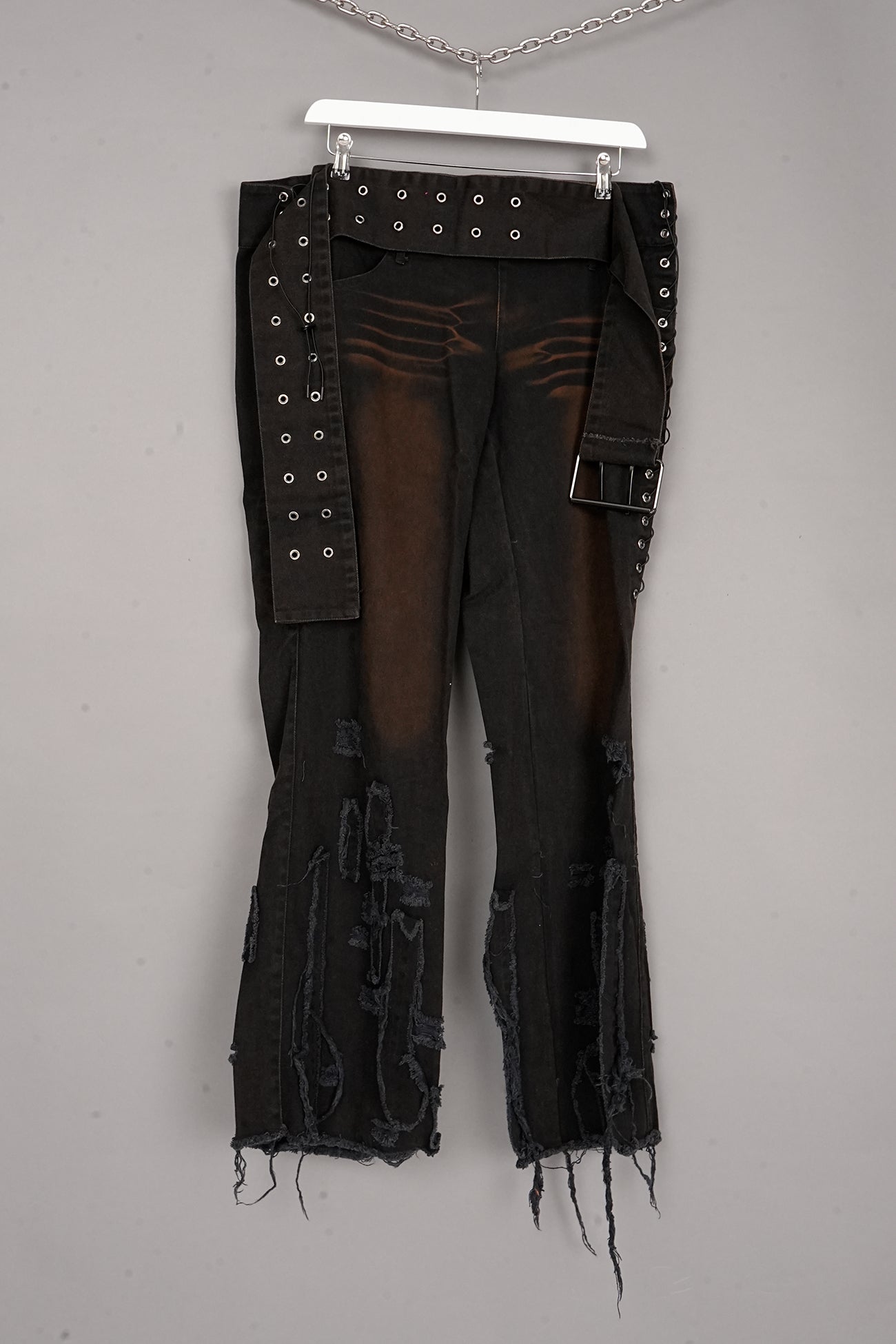 Belted Distressed Pants