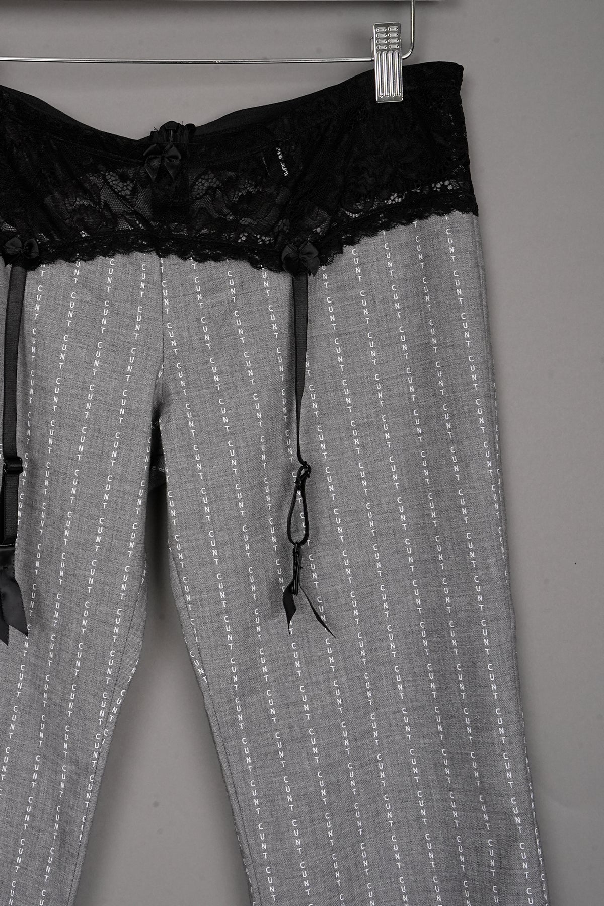 CUNT PRINT CAPRI PANTS GREY - ONE-OFF