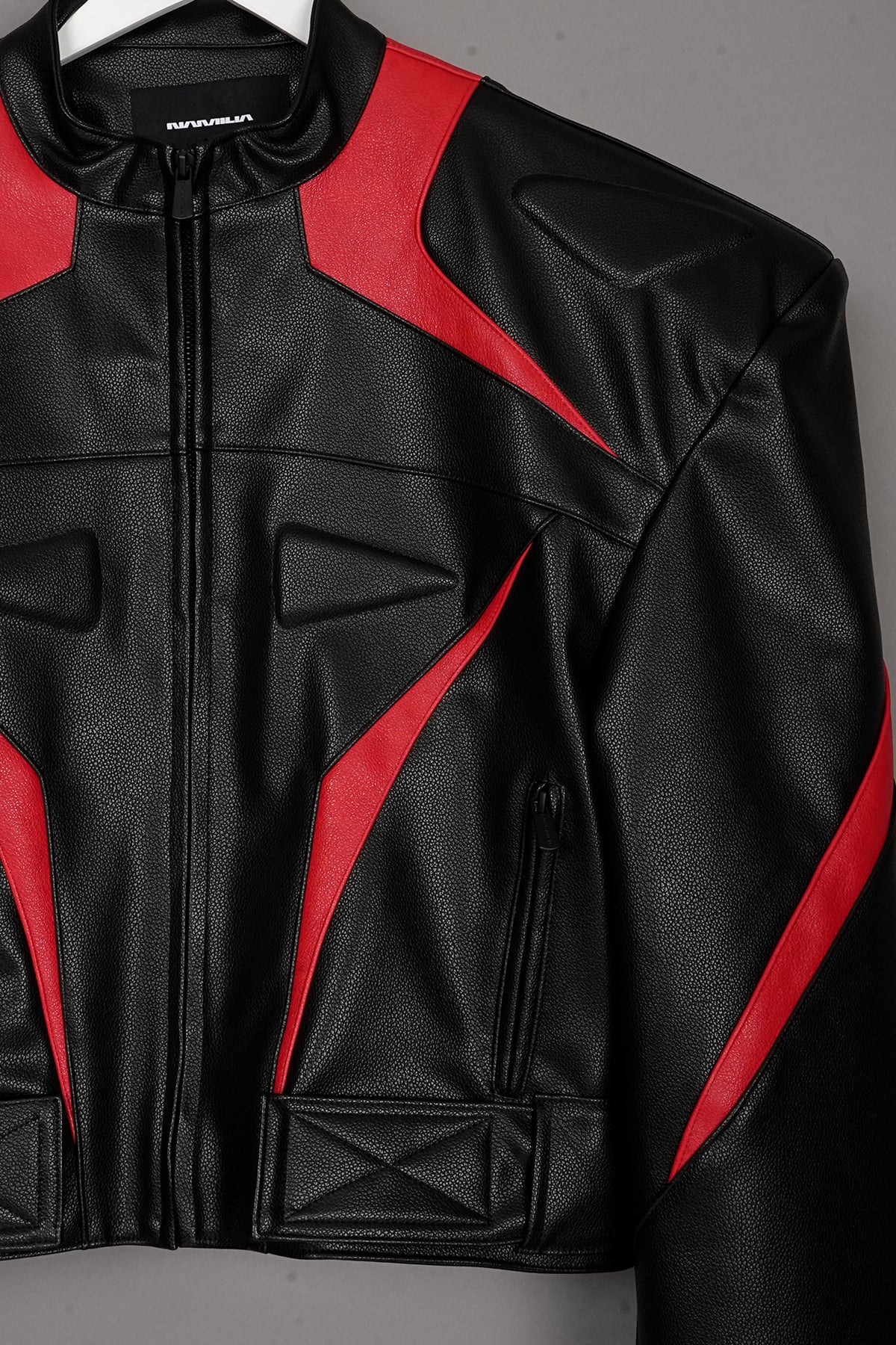 POWER SHOULDER MOTO JACKET RED/BLACK