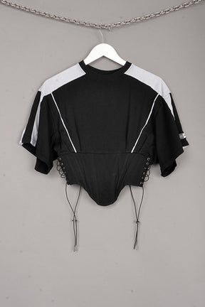 Team Player Corset T-Shirt x black washed