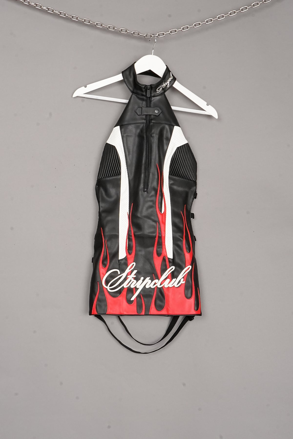 Stripclub Backless Dress black/red X