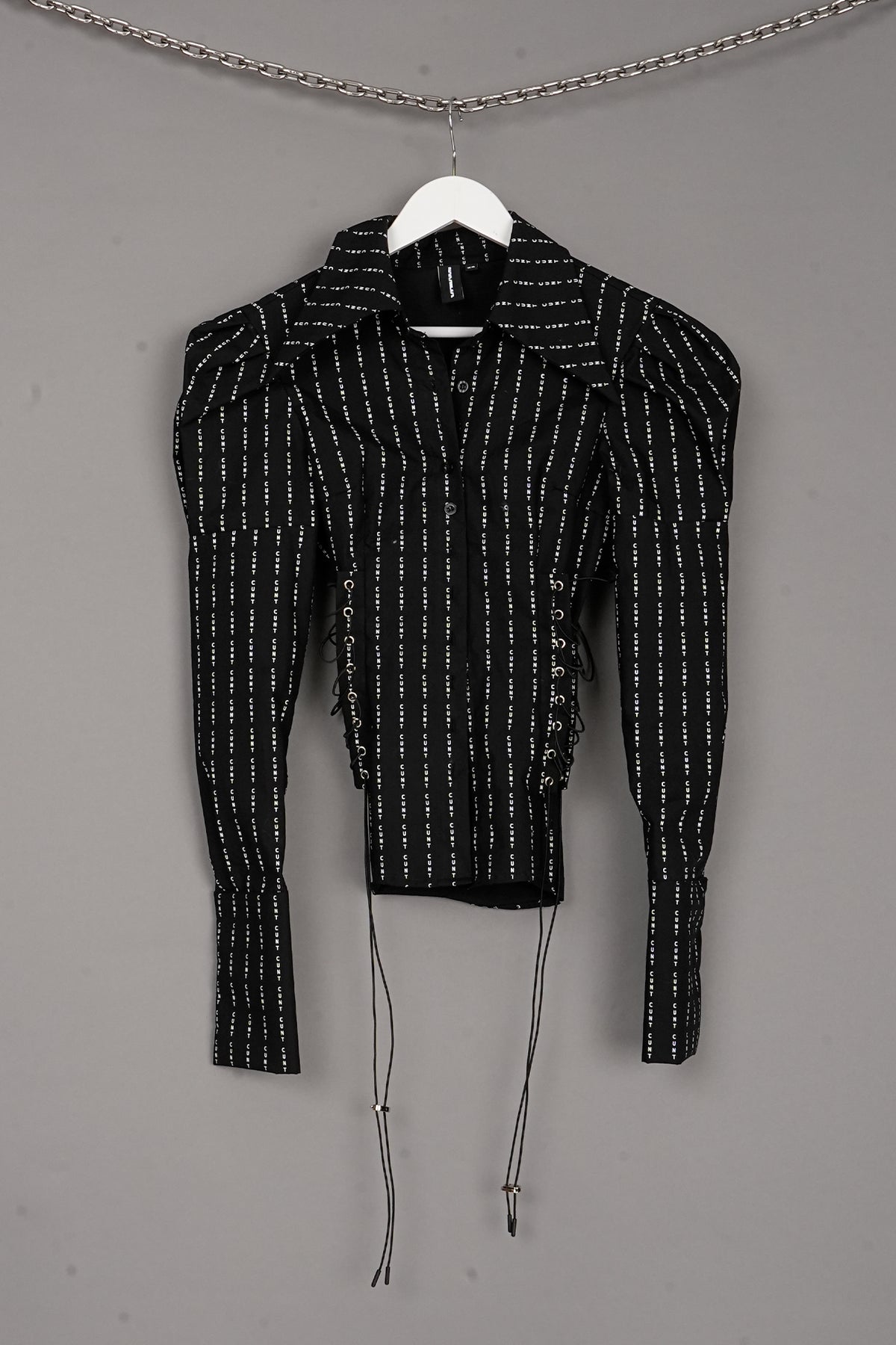 CUNT PRINT SHIRT W/ PUFFY SLEEVES - ONE-OFF