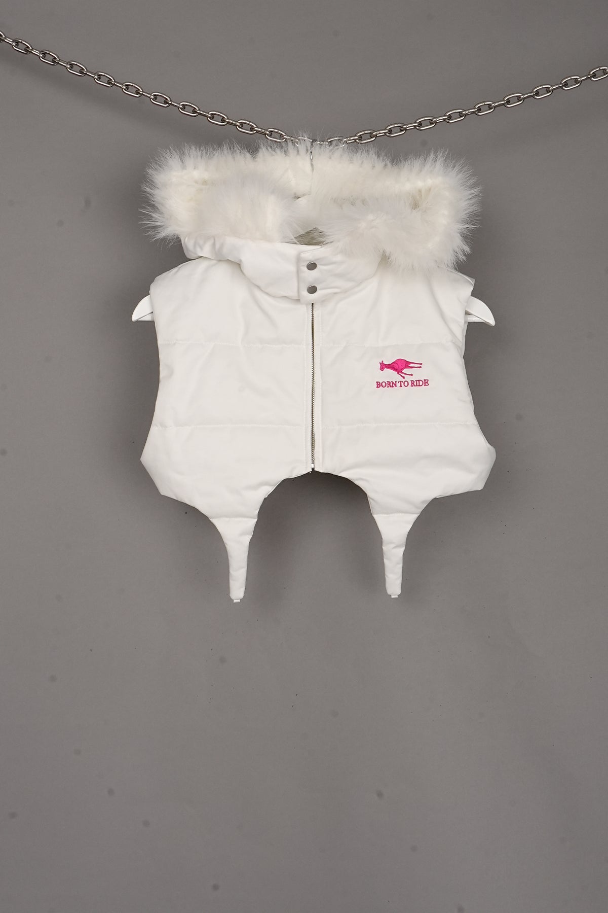 Born To Ride Puffer Vest WHITE X