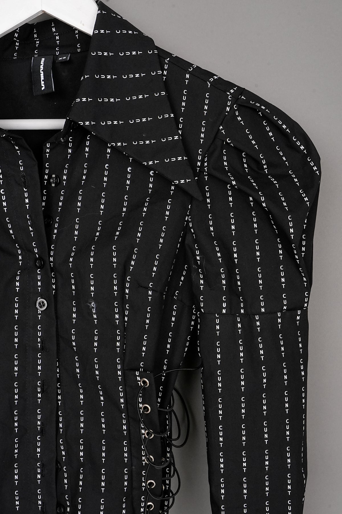 CUNT PRINT SHIRT W/ PUFFY SLEEVES - ONE-OFF
