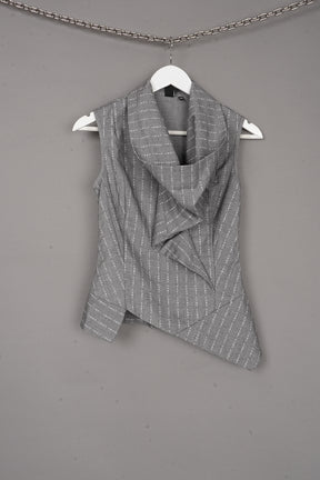 CUNT PRINT DRAPED SHIRT GREY - ONE-OFF